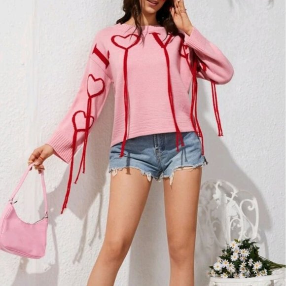 "Bleeding love" valentine's pink sweater - Picture 4 of 7